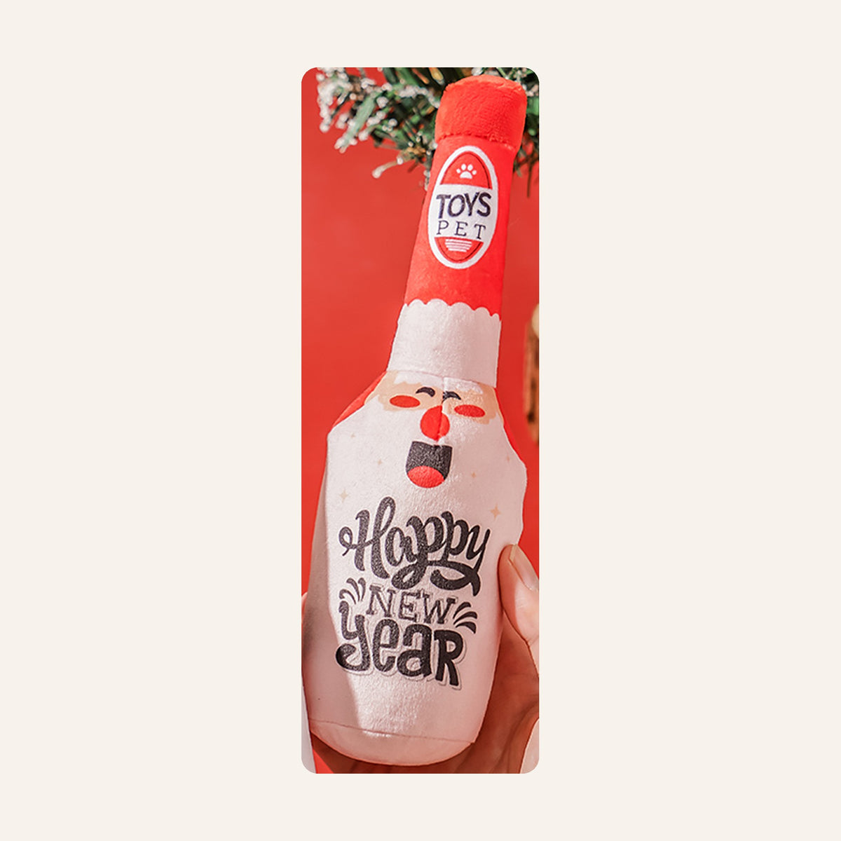 Santa Claus Christmas squeaky bottle dog toy