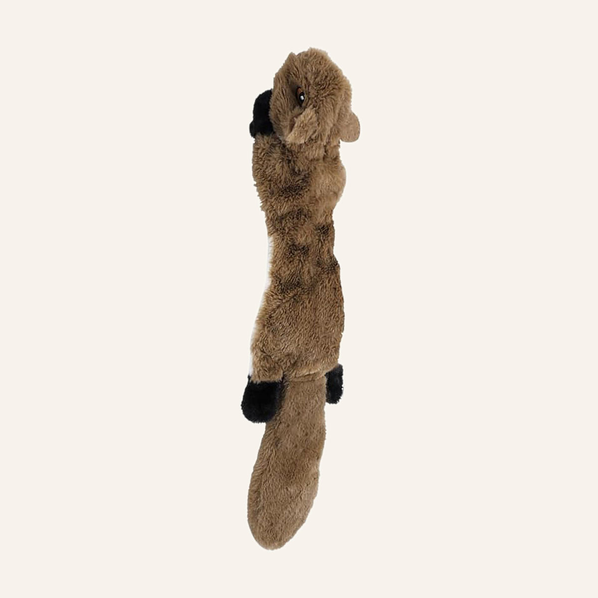 Stuffing-free crinkle squirrel dog toy with a bushy tail