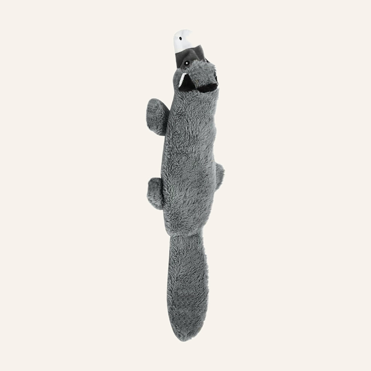 Stuffing-free grey crinkle donkey dog toy