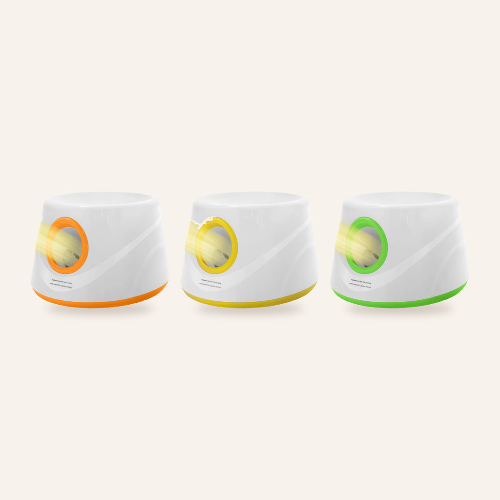 Automatic Dog Ball Launcher: colours orange yellow green