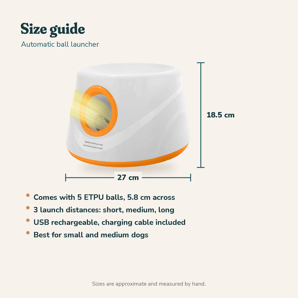 Automatic Dog Ball Launcher: size guide