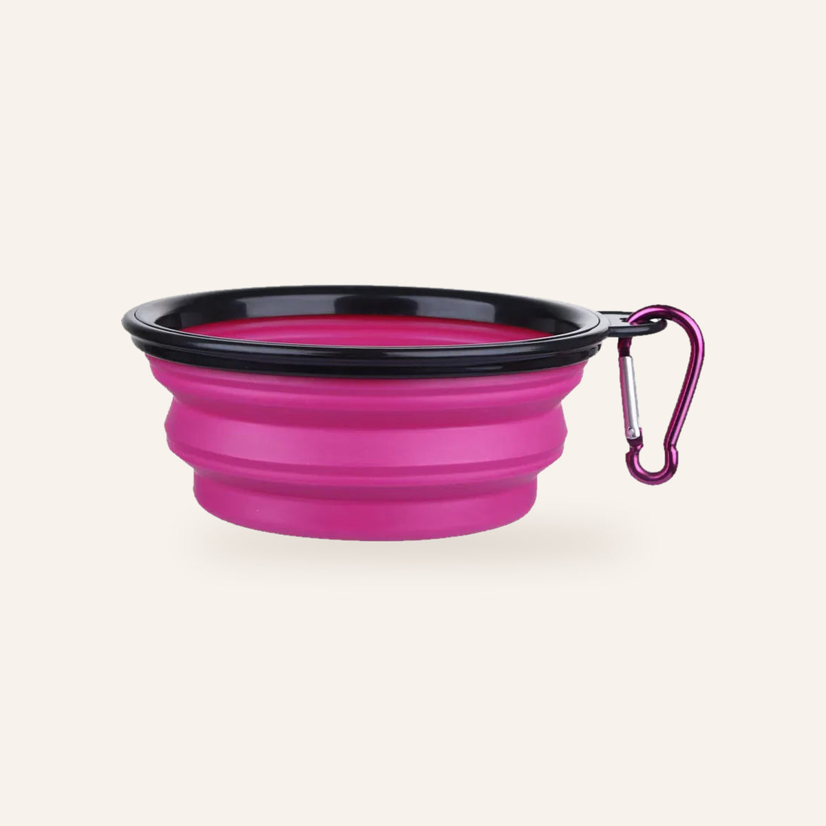 Collapsible Silicone Travel Bowl with Clip: purple