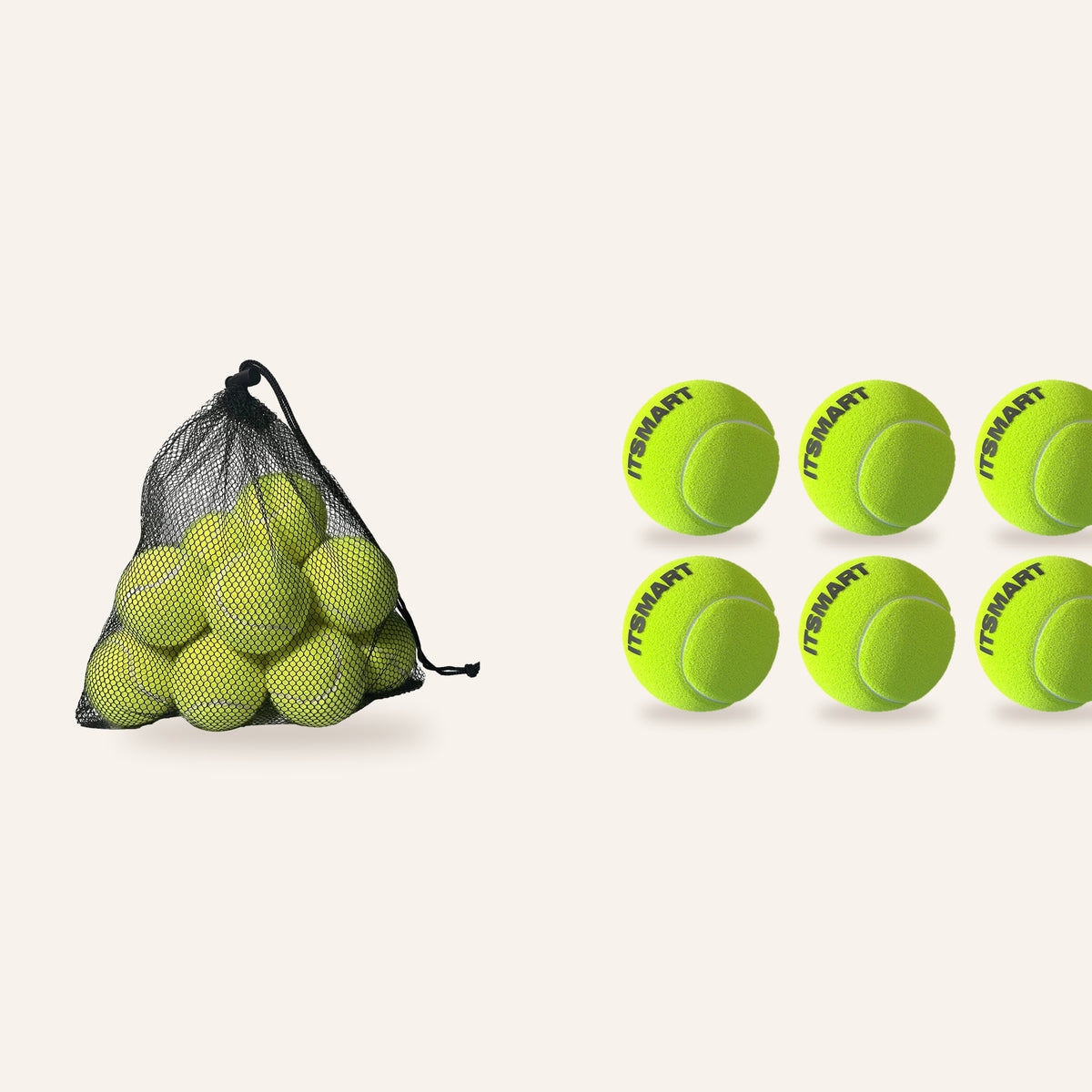 Dog Tennis Balls with Mesh Bag: 6 pack