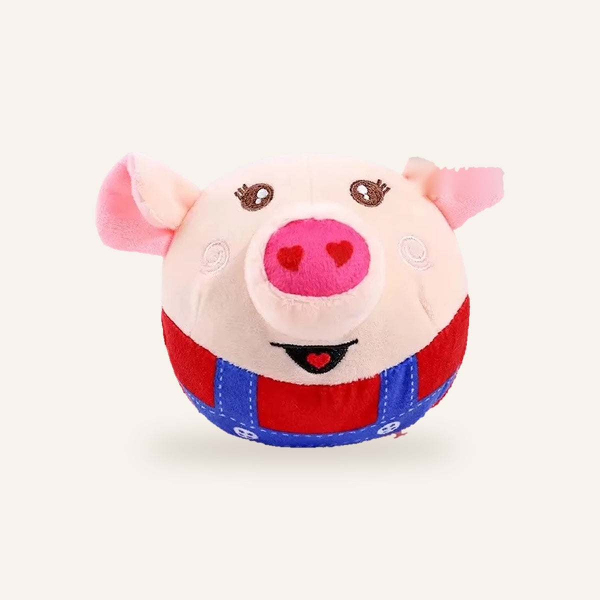 Interactive Jumping Plush Ball Toy: red pig