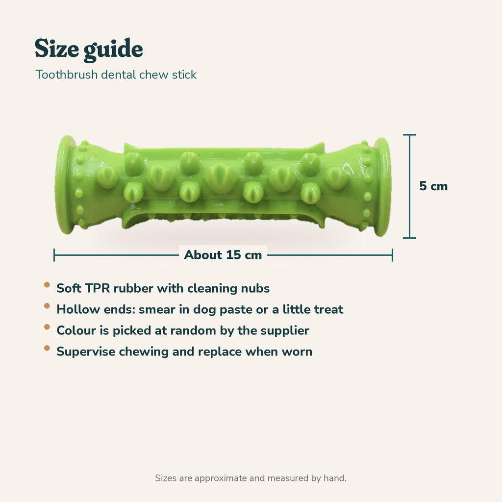 Toothbrush Dental Chew Stick: size guide