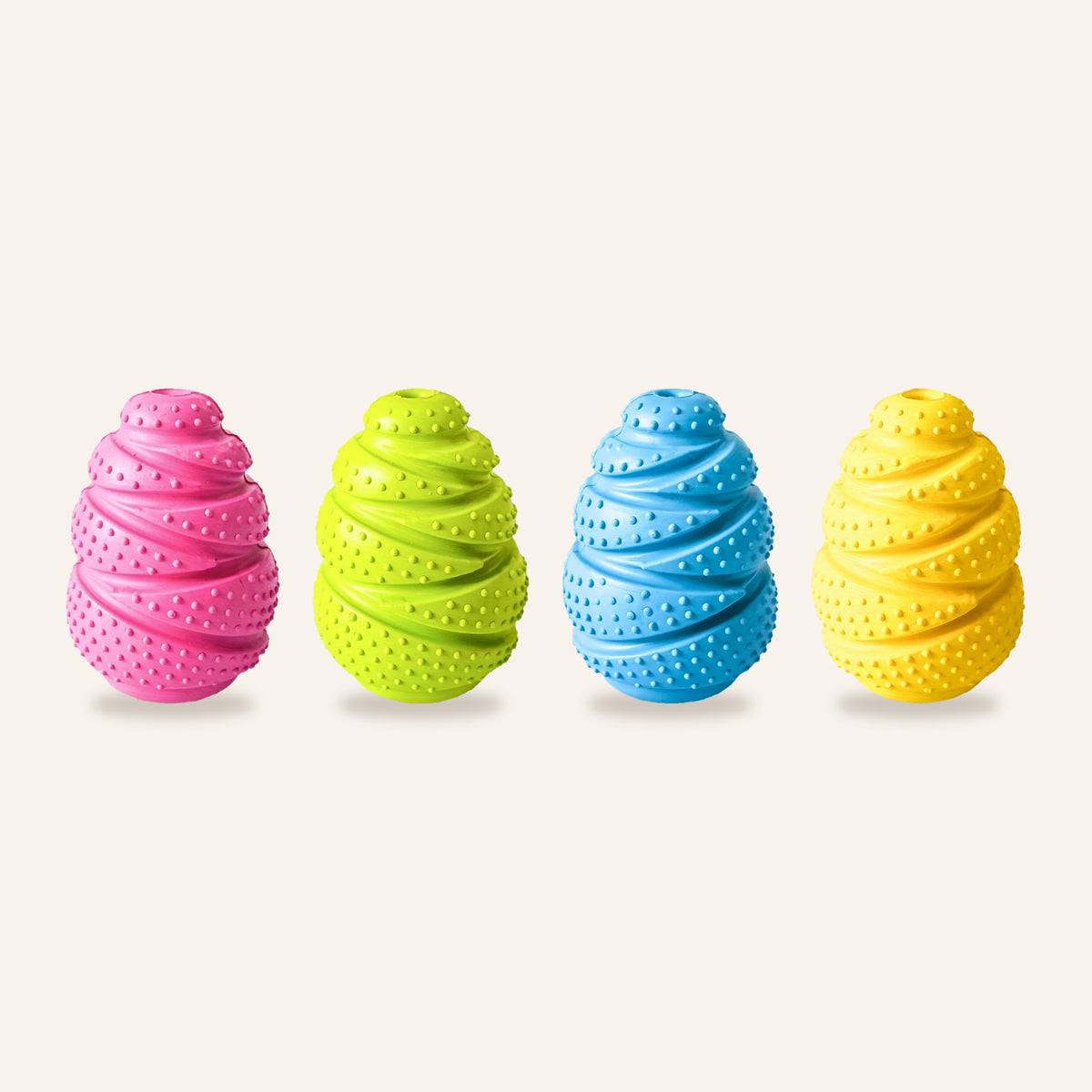Treat-Dispensing Grenade Chew Toy: four colours
