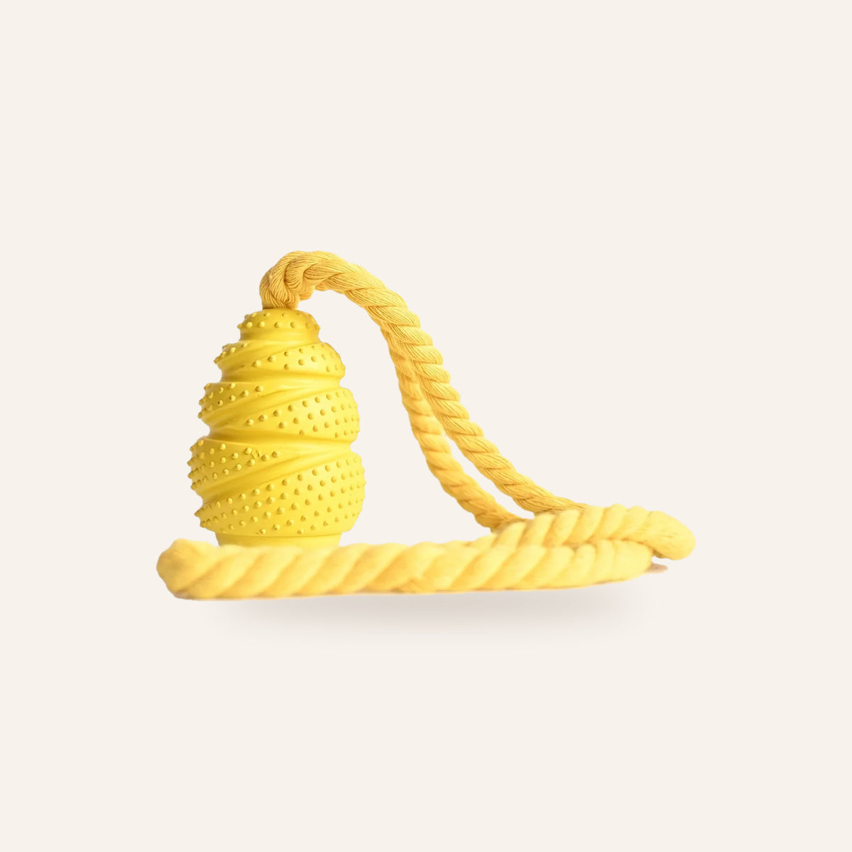 Treat-Dispensing Grenade Chew Toy: yellow rope