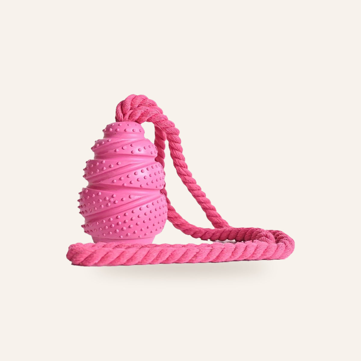 Treat-Dispensing Grenade Chew Toy: pink rope