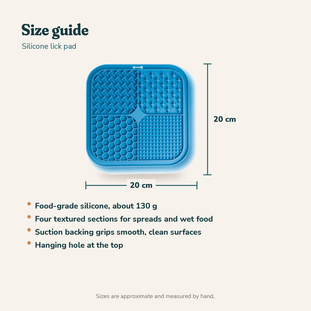 Wall Suction Lick Pad: size guide