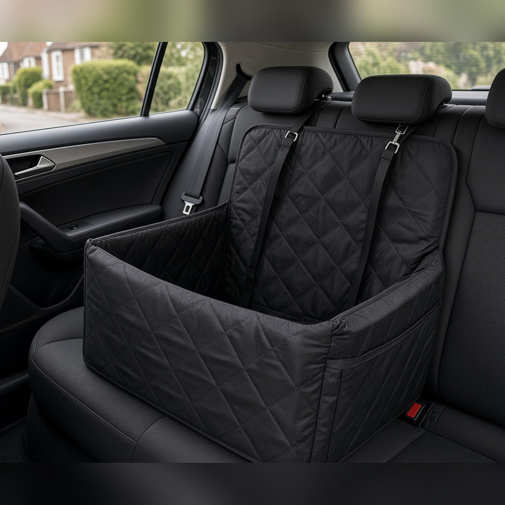 Dog Car Seat with Safety Belt: black empty