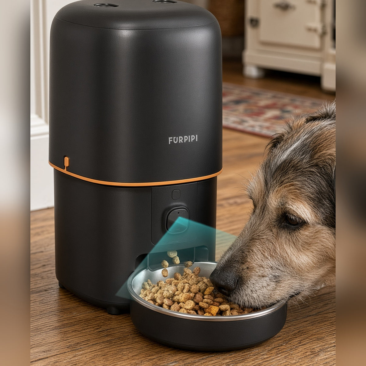 Smart Camera Pet Feeder (2L): dog close