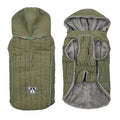 Quilted Dog Coat with Removable Hood: green