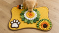 Golden retriever puppy with the bone-shaped flower snuffle mat (64 x 43 cm) from the Rainy Day Boredom Buster bundle