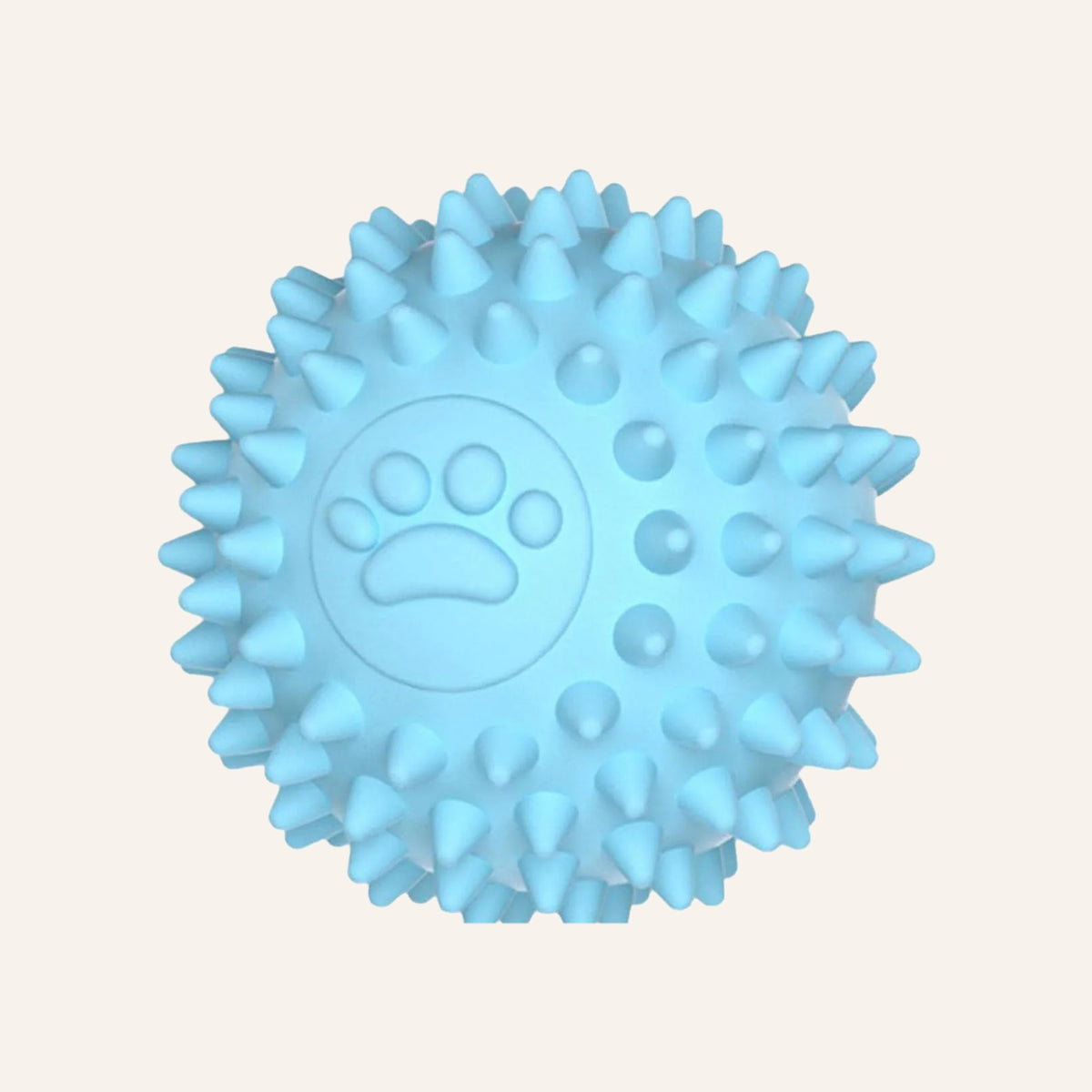 Blue spiky rubber dog ball