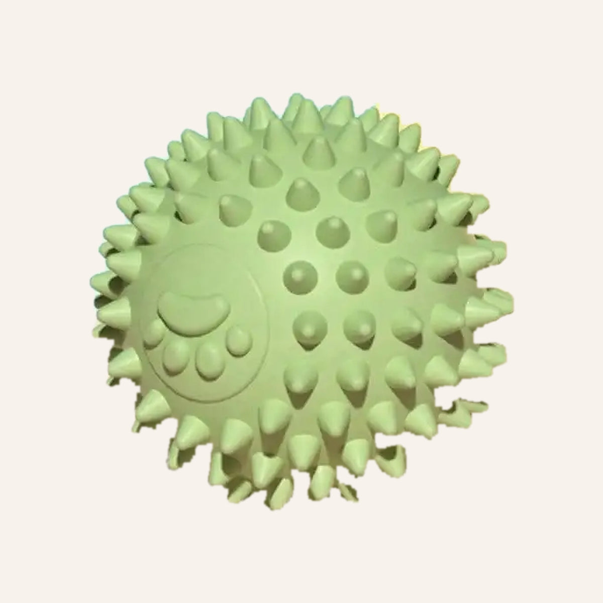 Green spiky rubber dog ball