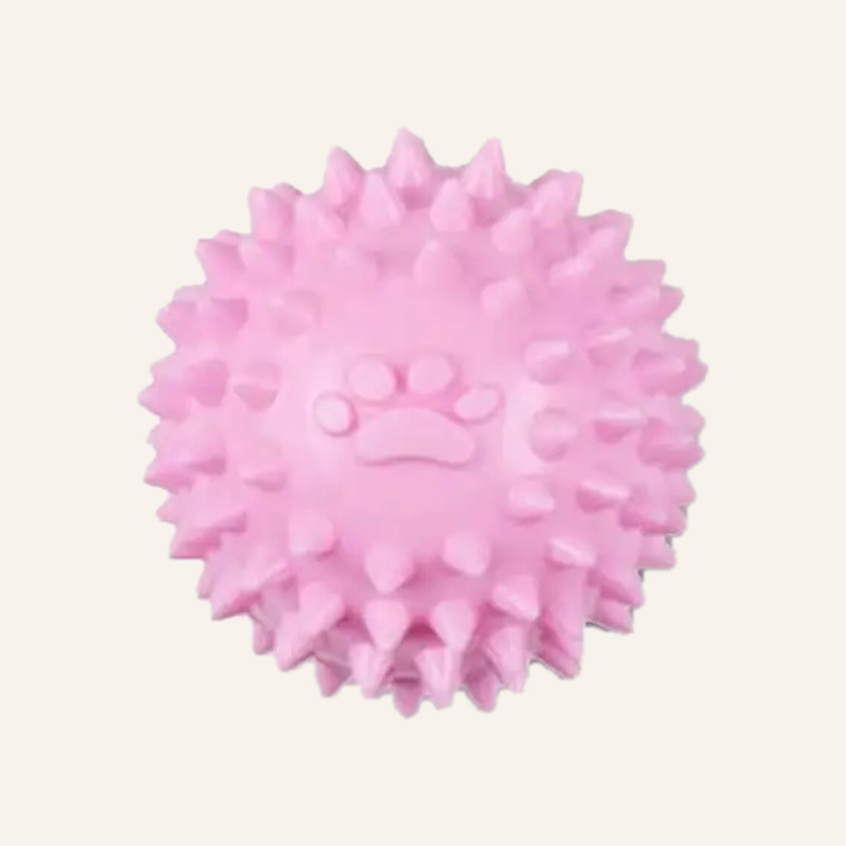 Pink spiky rubber dog ball
