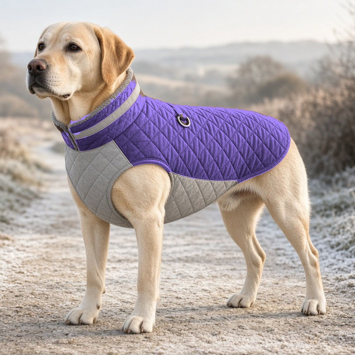 Quilted Fleece-Lined Winter Dog Coat