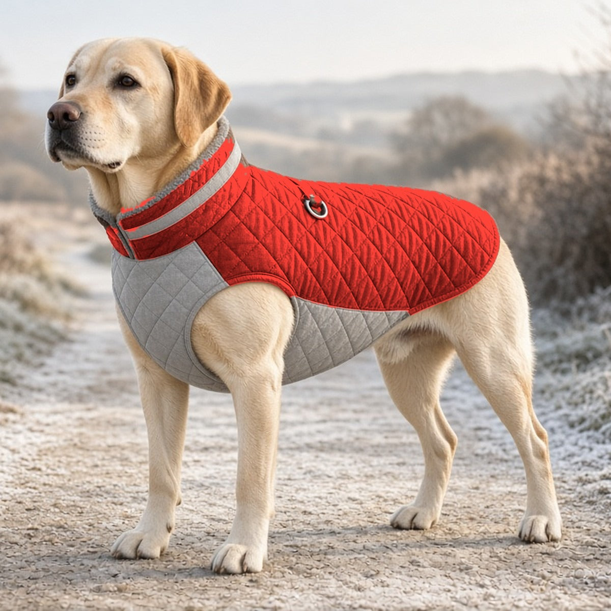 Quilted Fleece-Lined Winter Dog Coat